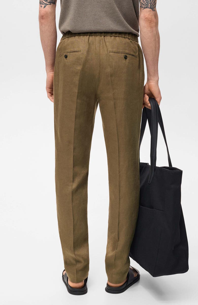 MANGO Salerno Slim Fit Linen Suit Pants, Alternate, color, Khaki Green