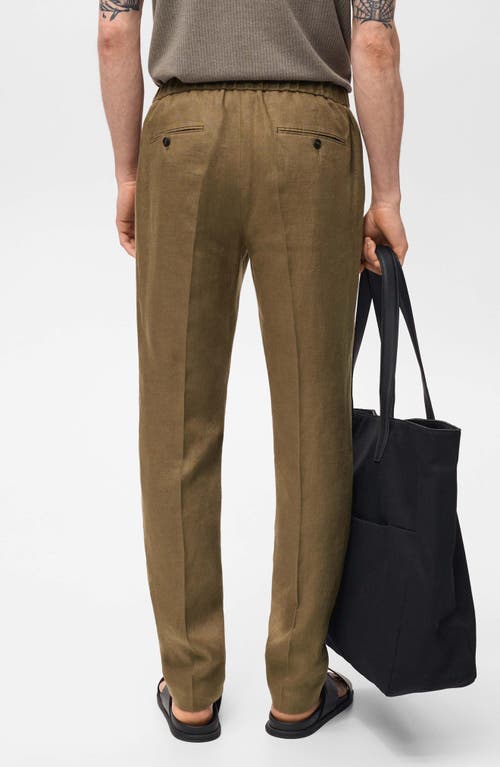 Mango Salerno Slim Fit Linen Suit Pants In Brown