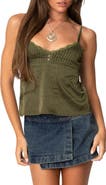 EDIKTED Blanca Lace Trim Satin Camisole
