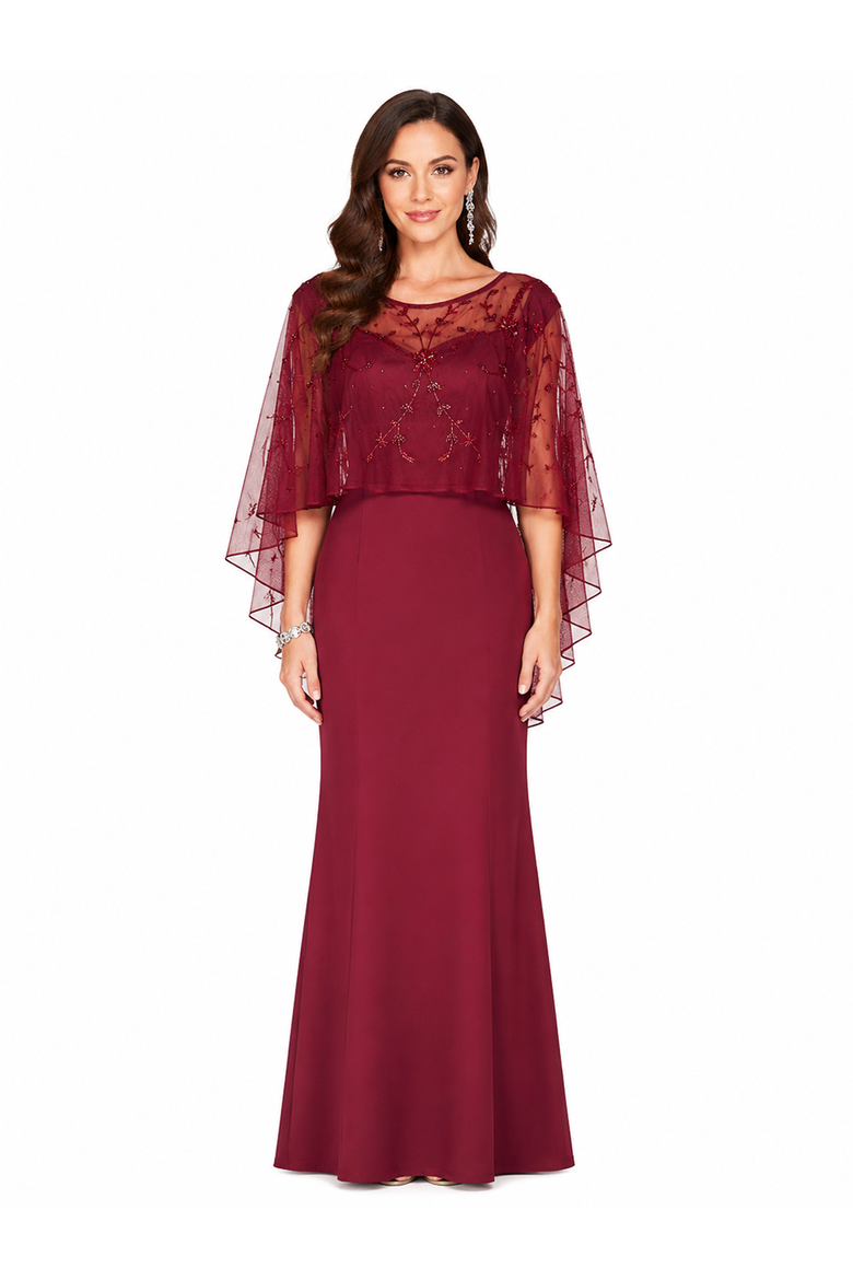 Flutter Capelet, Alternate, color, Wine