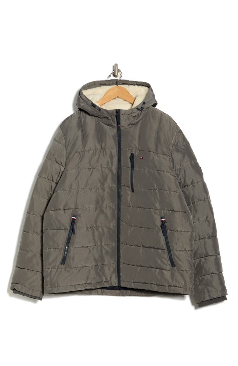 Tommy Hilfiger Hooded Puffer Jacket, Alternate, color, Charcoal