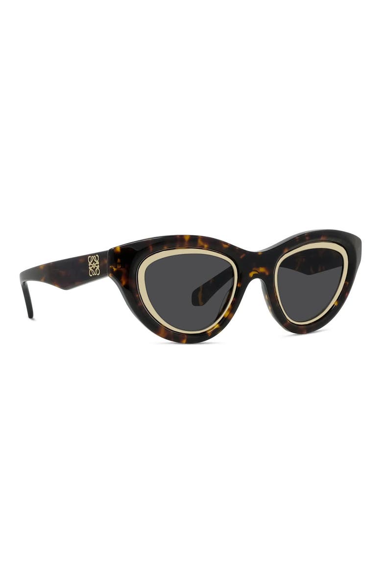 Anagram 53mm Cat Eye Sunglasses, Alternate, color, DARK HAVANA / SMOKE
