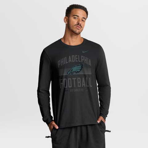Men's Nike Black Philadelphia Eagles Always Prepared Essential Cotton Long Sleeve T-Shirt