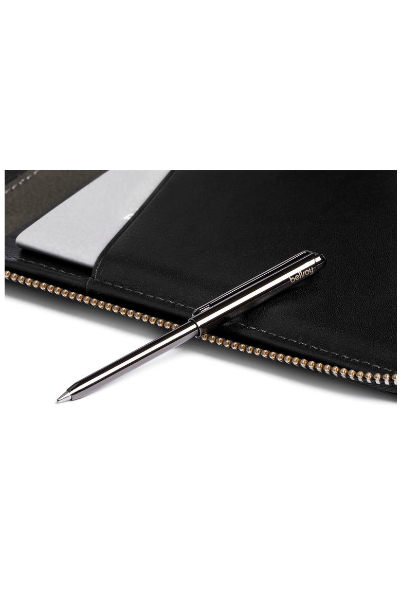 Leather Travel Folio, Alternate, color, BLACK