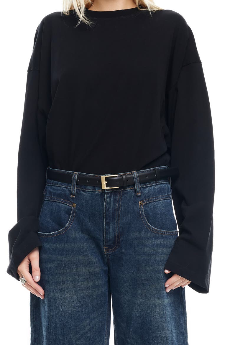 Bloom Long Sleeve Knit Shirt, Alternate, color, ONYX