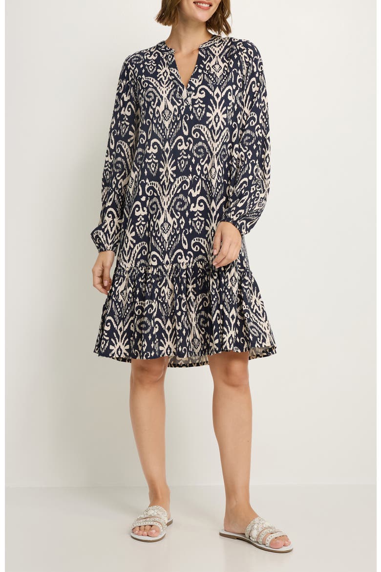 Women's Printed Tunic Dress, Main, color, Navy Beige