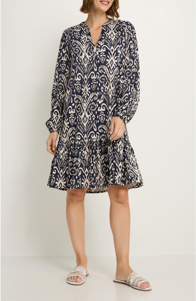 LASCANA Women's Printed Tunic Dress, Main, color, Navy Beige