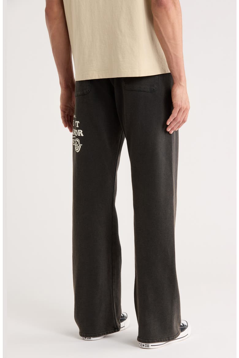 Not Allowed Graphic Cotton Fleece Pants, Alternate, color, BLACK