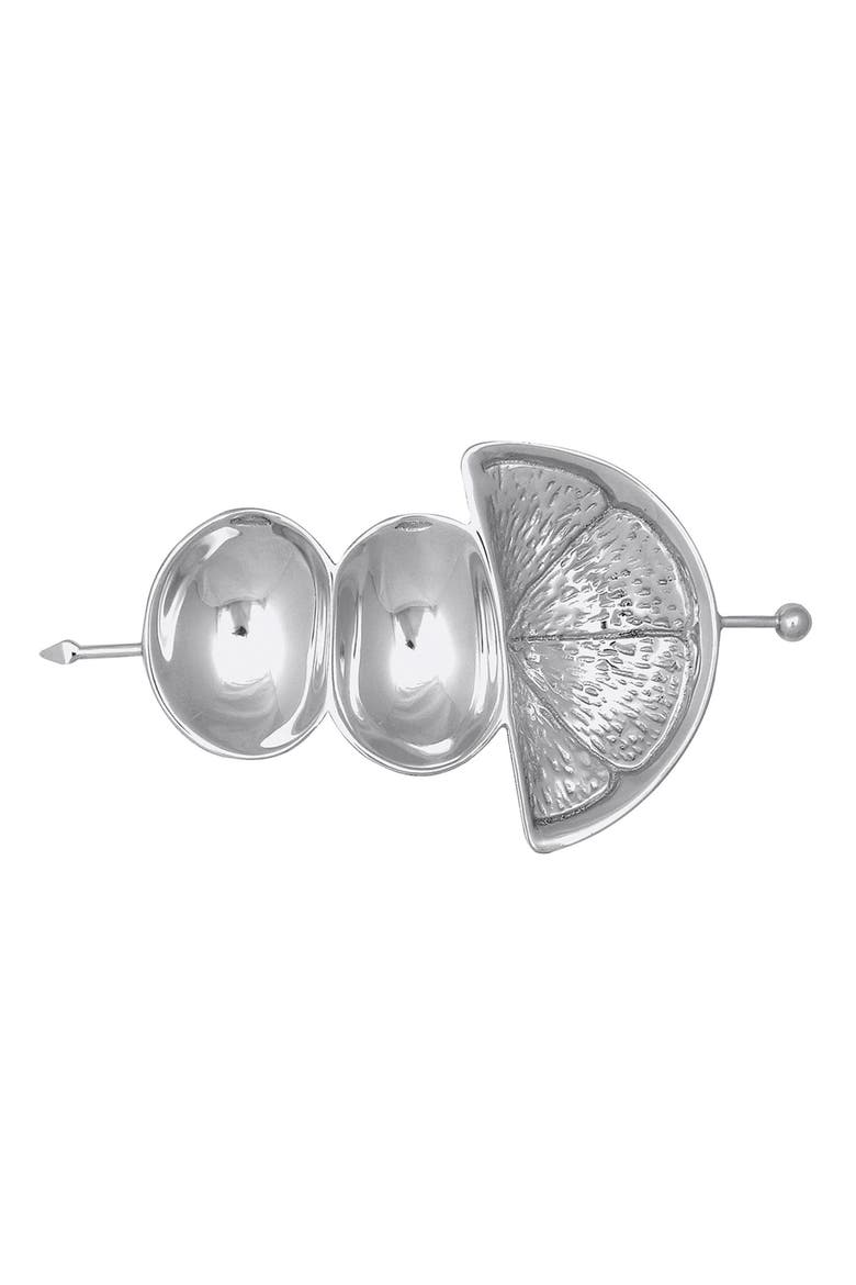 Cocktail Garnish Serving Tray, Main, color, SILVER