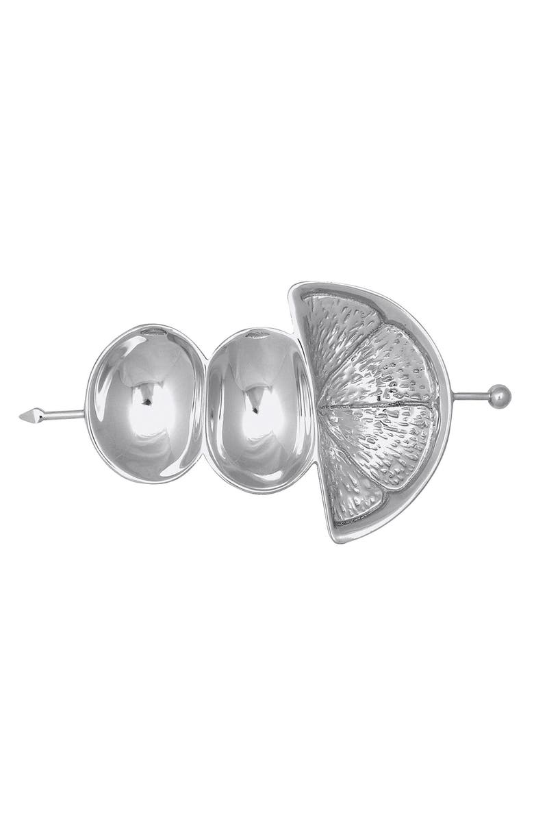 Mariposa Cocktail Garnish Serving Tray, Main, color, Silver