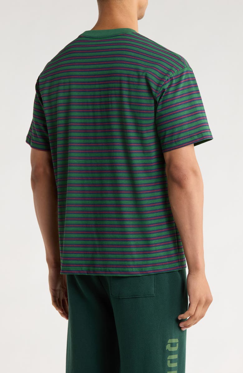Quiet Golf Squints Stripe Cotton T-Shirt, Alternate, color, Forest