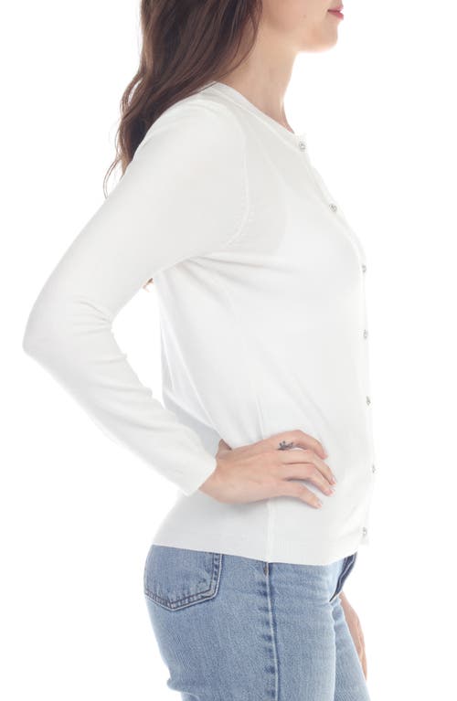 RAIN AND ROSE RAIN AND ROSE CREWNECK BUTTON-UP KNIT TOP 