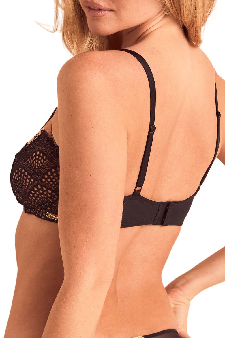 Sonja Unlined Plunge Bra, Alternate, color, Black