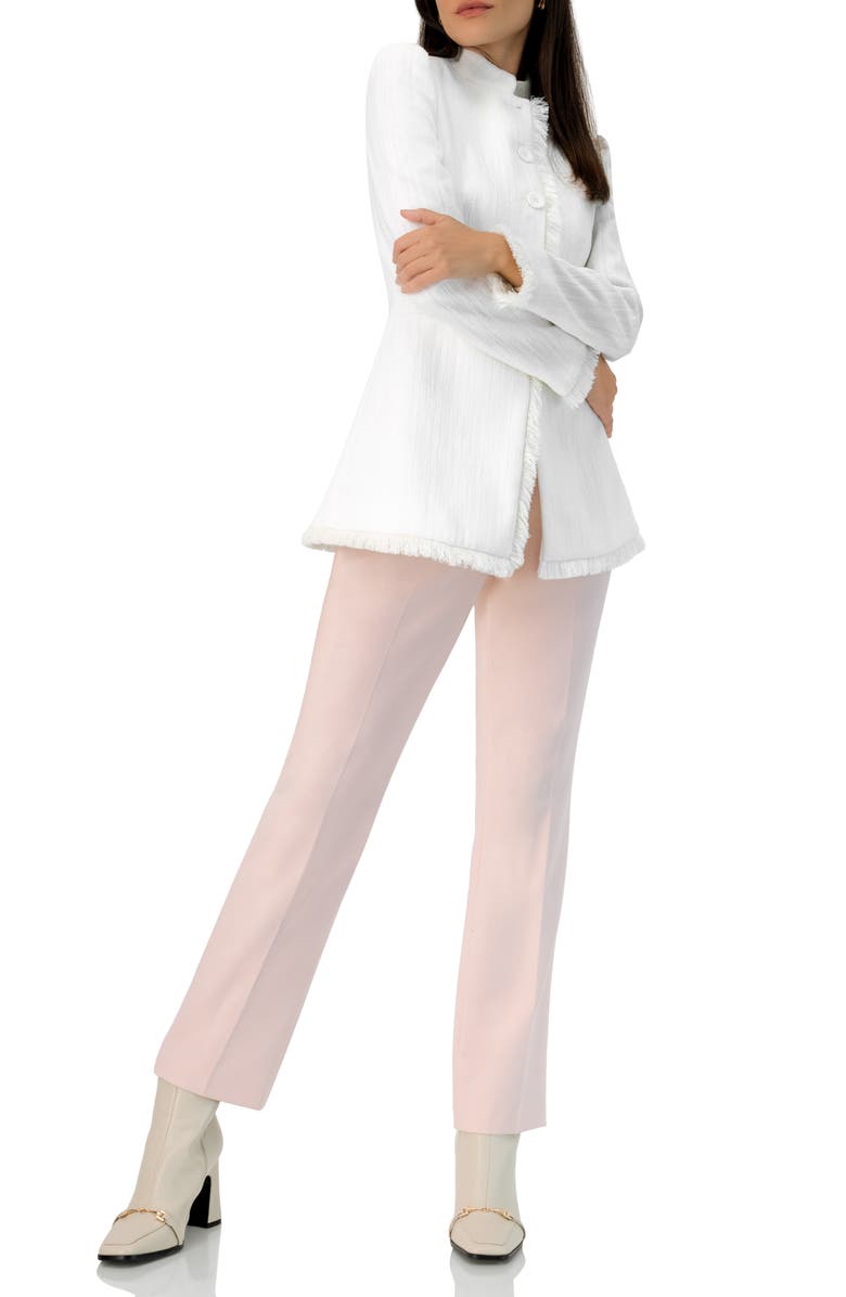 IVONNE Buttoned Blazer with Fringe Detail, Alternate, color, Ivory