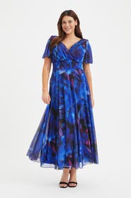 Scarlett & Jo Isabelle Rose Angel Sleeve Maxi Dress