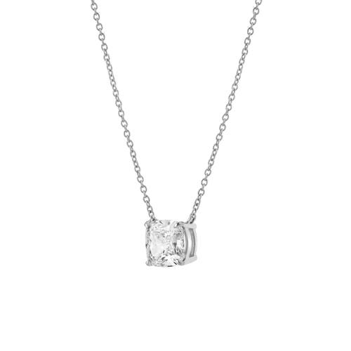 Luvmyjewelry Cushion Chic 14k Gold Lab Grown Diamond Necklace In Metallic
