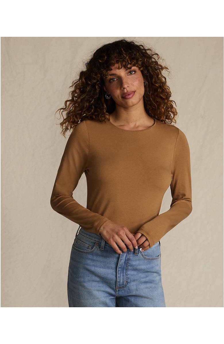 Lands
 End Plus Size Lightweight Jersey Skimming Long Sleeve Crew Neck T-shirt, Alternate, color, 