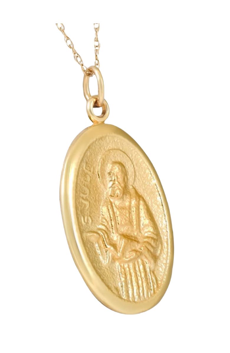 Bliss Diamond 14k or Gold St. Jude Medal Pendant 1" Tall 3 Grams, Alternate, color,