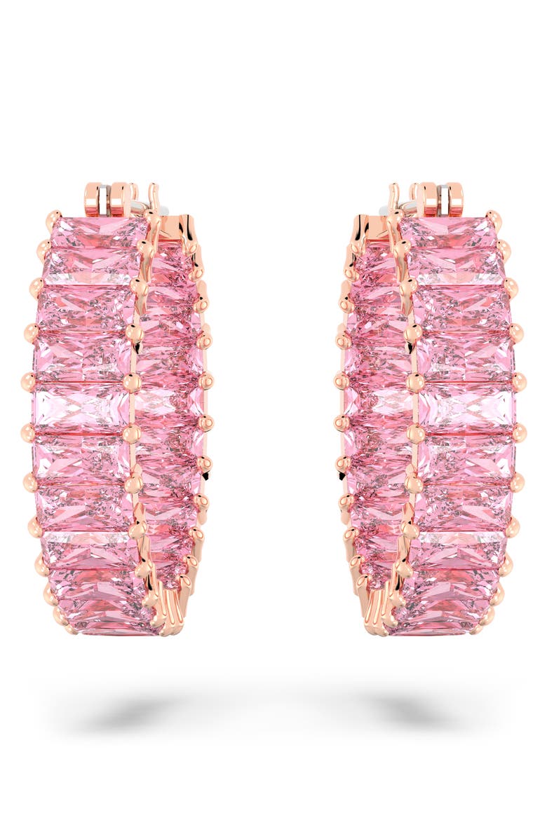 Matrix Hoop Earrings, Alternate, color, PINK