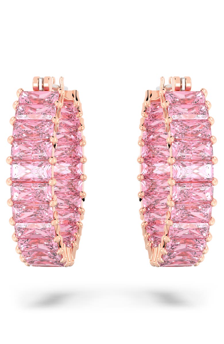 Swarovski Matrix Hoop Earrings, Alternate, color, Pink