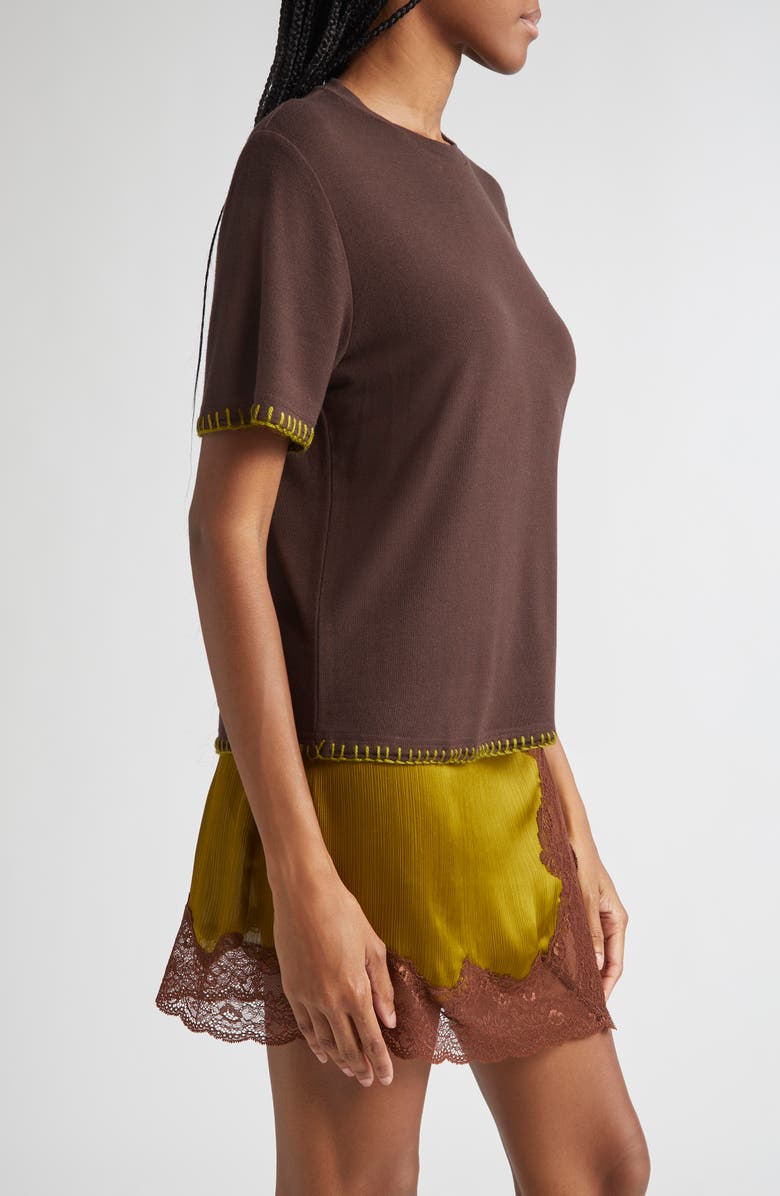 Siedrés Demures Logo Embroidered Blanket Stitch Top, Alternate, color,