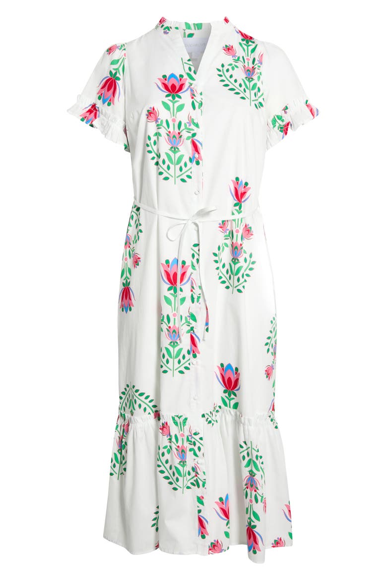 Floral Alna Shirtdress, Alternate, color, WHITE-GREEN-MULTI