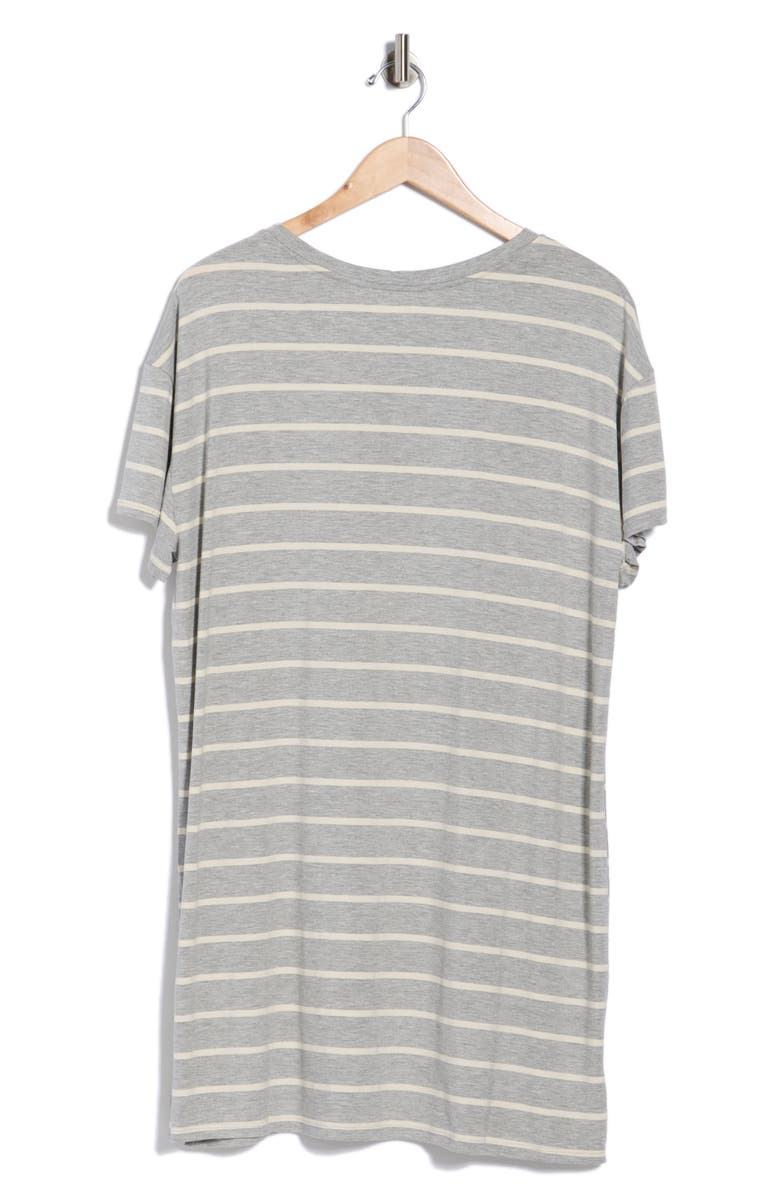 NORDSTROM RACK Tranquility Short Sleeve Nightshirt, Alternate, color, Grey Htr- Ivory Horizon Stripe