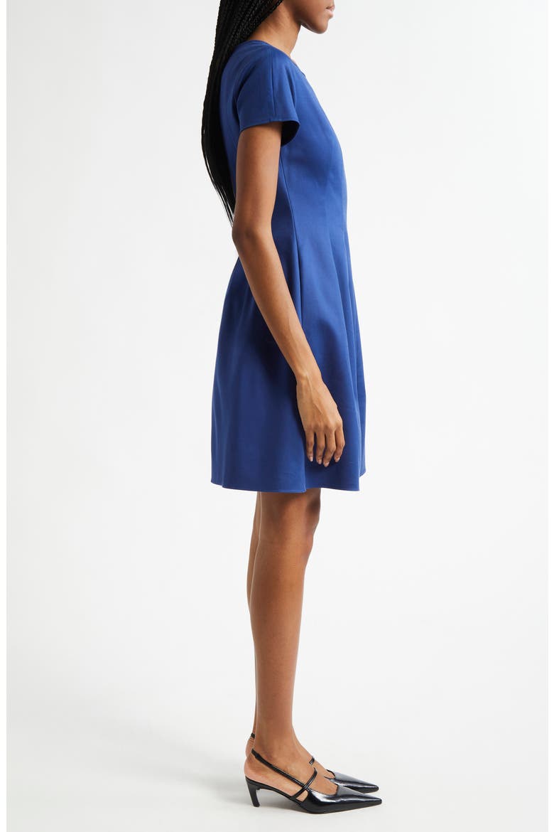 Cotton Blend Fit & Flare Dress, Alternate, color, COBALT BLUE