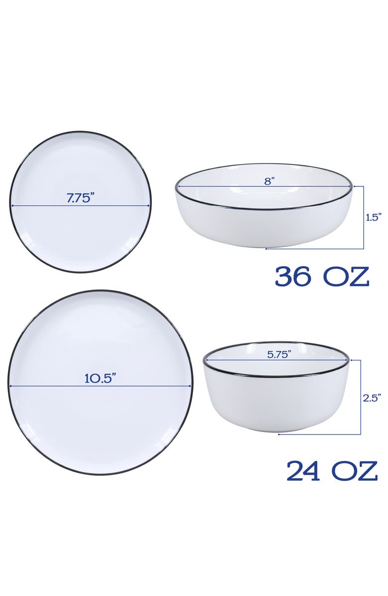 BIA Cordon Bleu 16-Piece Silhouette Dining Set, Alternate, color, White W/ Black