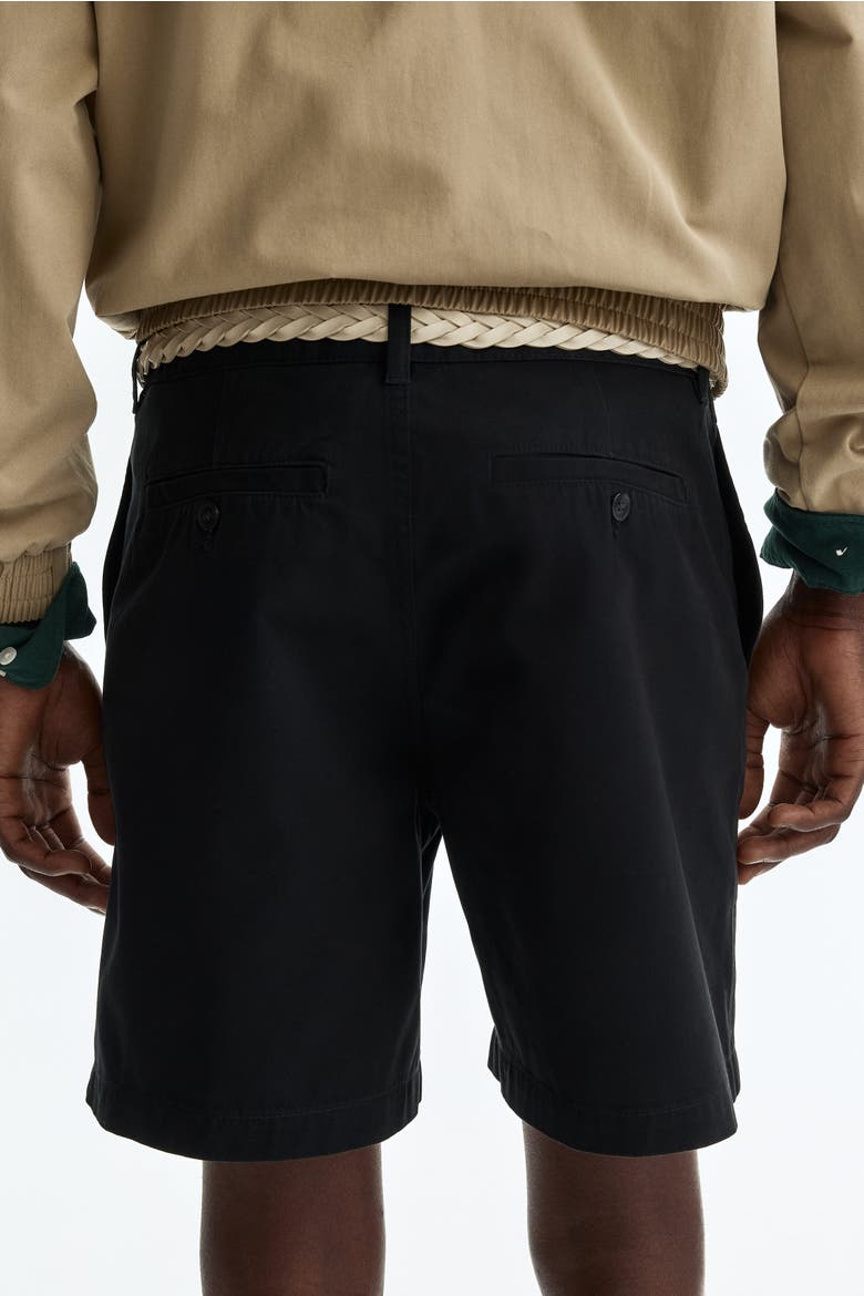 Relaxed Fit Chino Shorts, Alternate, color, Black