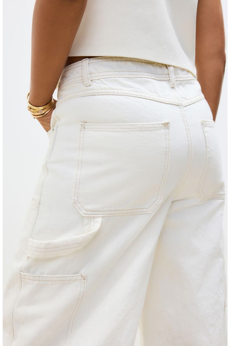 Raw Hem Wide Leg Carpenter Jeans, Alternate, color, NEUTRAL