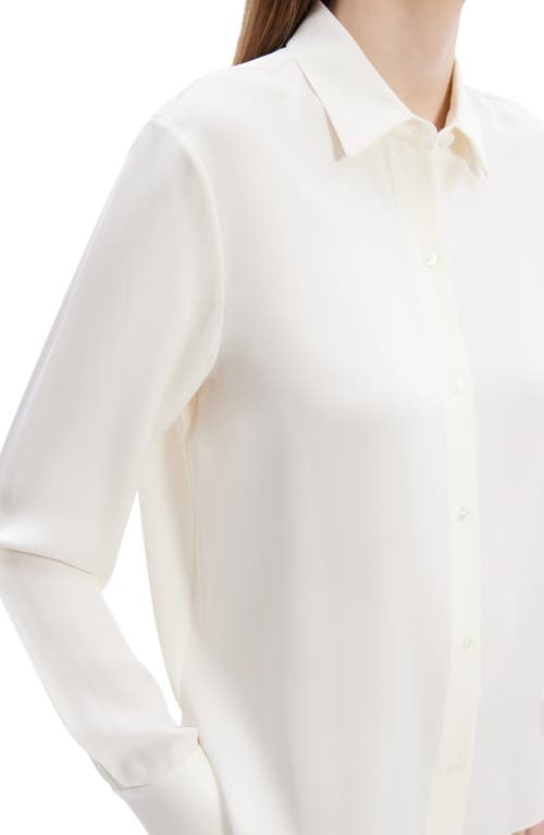 Theory Silk Necktie Shirt In Ivory