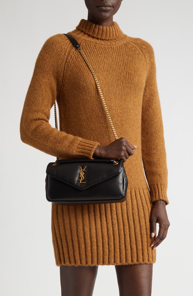 Saint Laurent Calypso Lambskin Leather Shoulder Bag, Alternate, color,