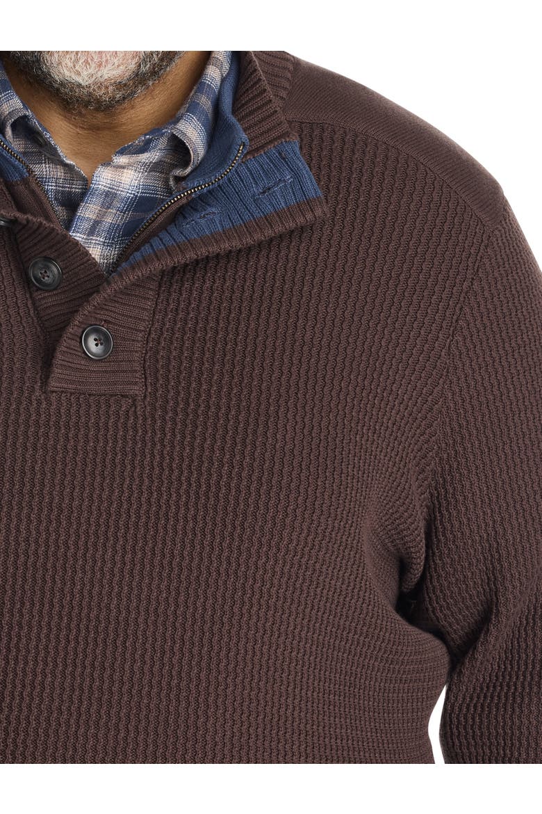 Big & Tall Murphy Textured Mockneck Sweater, Alternate, color, BROWN