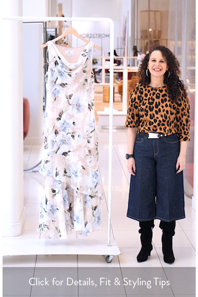 Floral Print Chiffon Cocktail Dress video