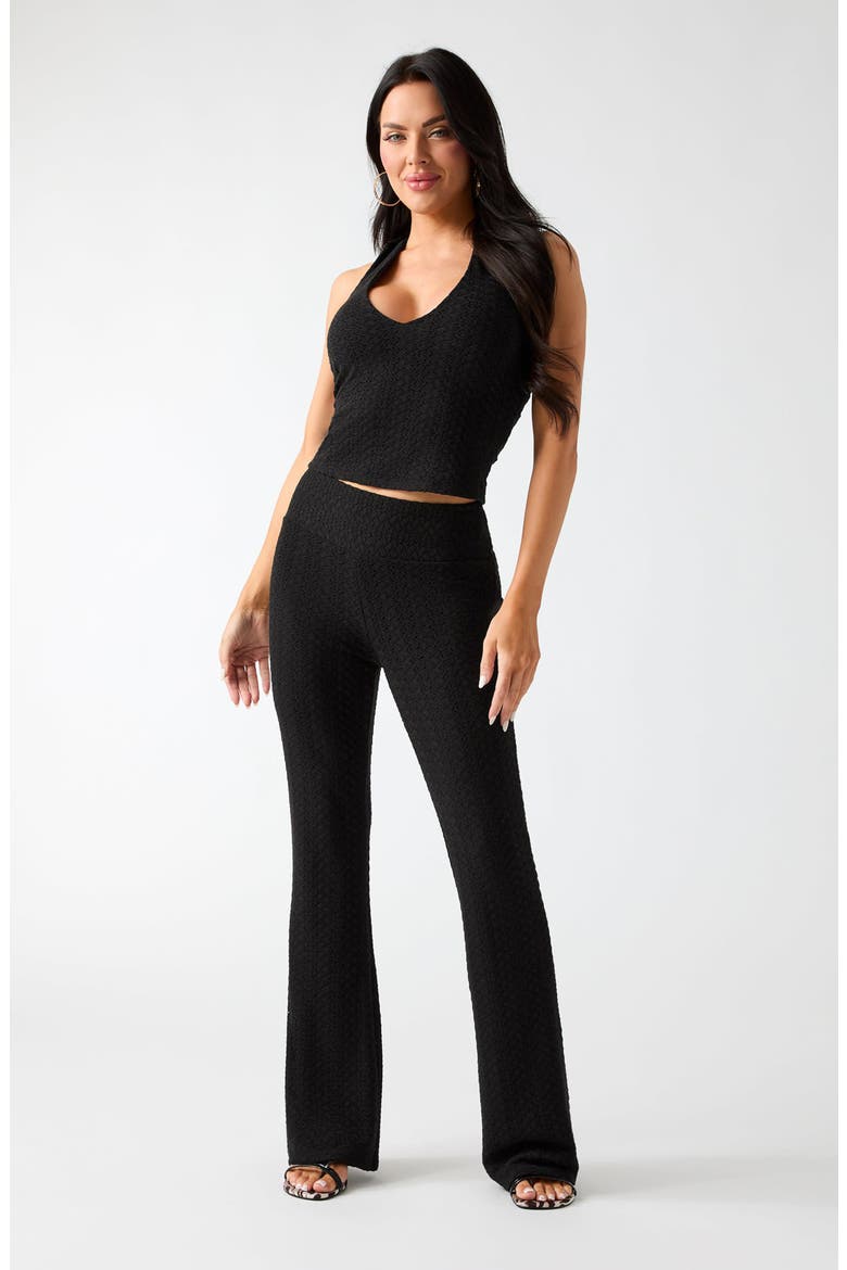 Joey Knit Flare Pants, Alternate, color, BLACK/ BLACK