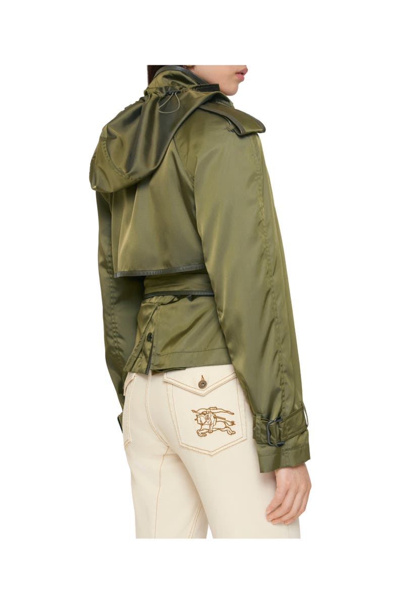 Burberry Short Nylon Blend Trench Coat, Alternate, color, Tent Green