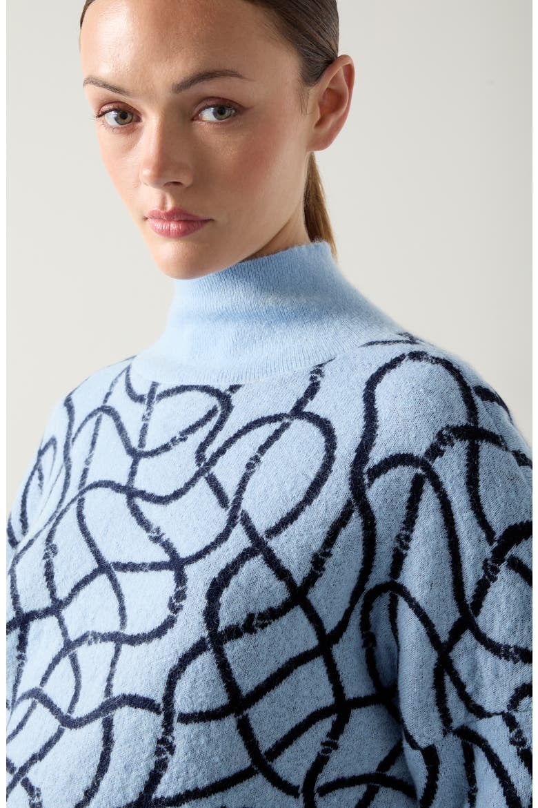 Willa Fluffy Mock Neck Sweater, Alternate, color, BLUE