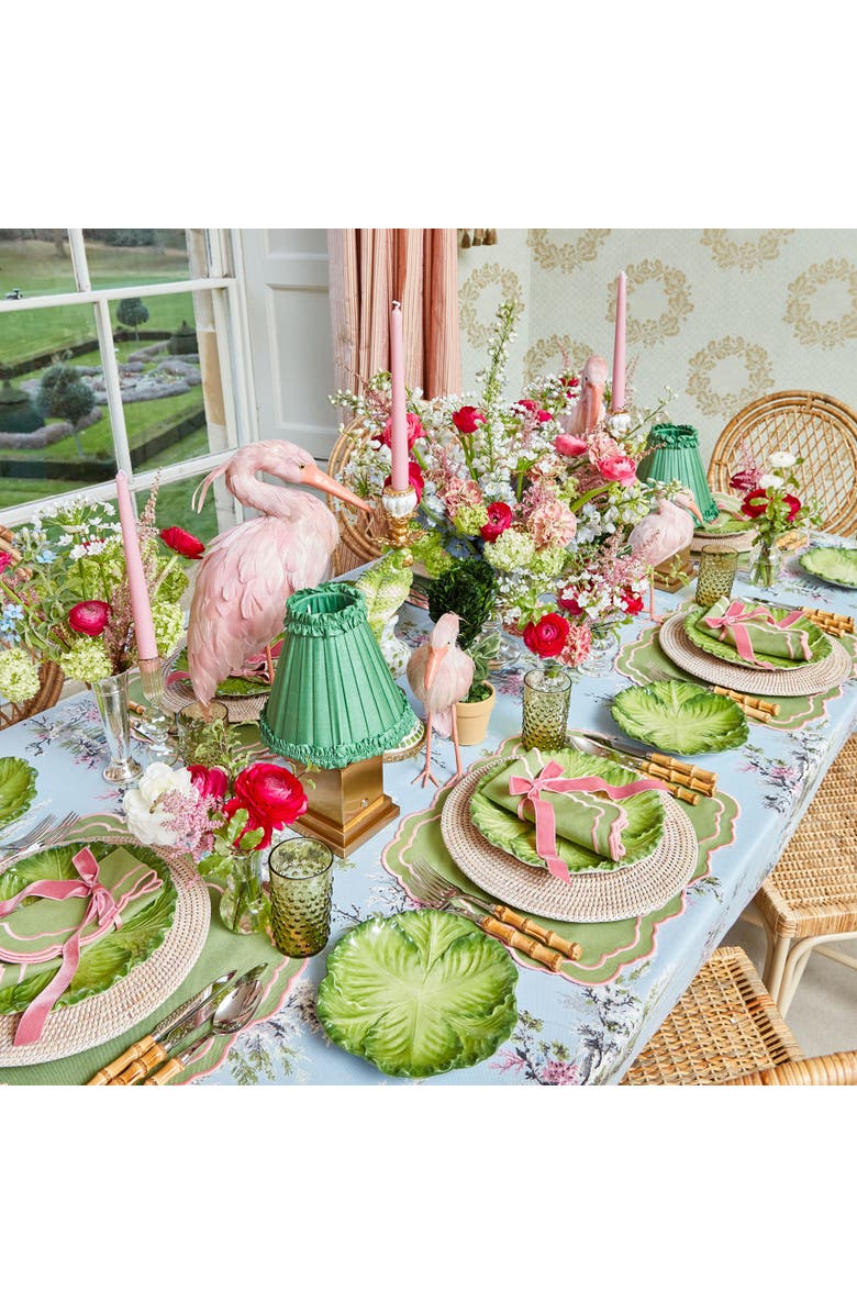 Mrs. Alice Frilled Silk Lampshade, Alternate, color, Green