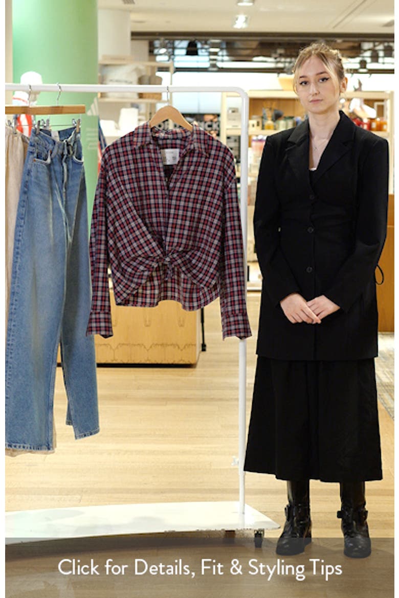 Plaided Knotted Front Cotton Shirt video