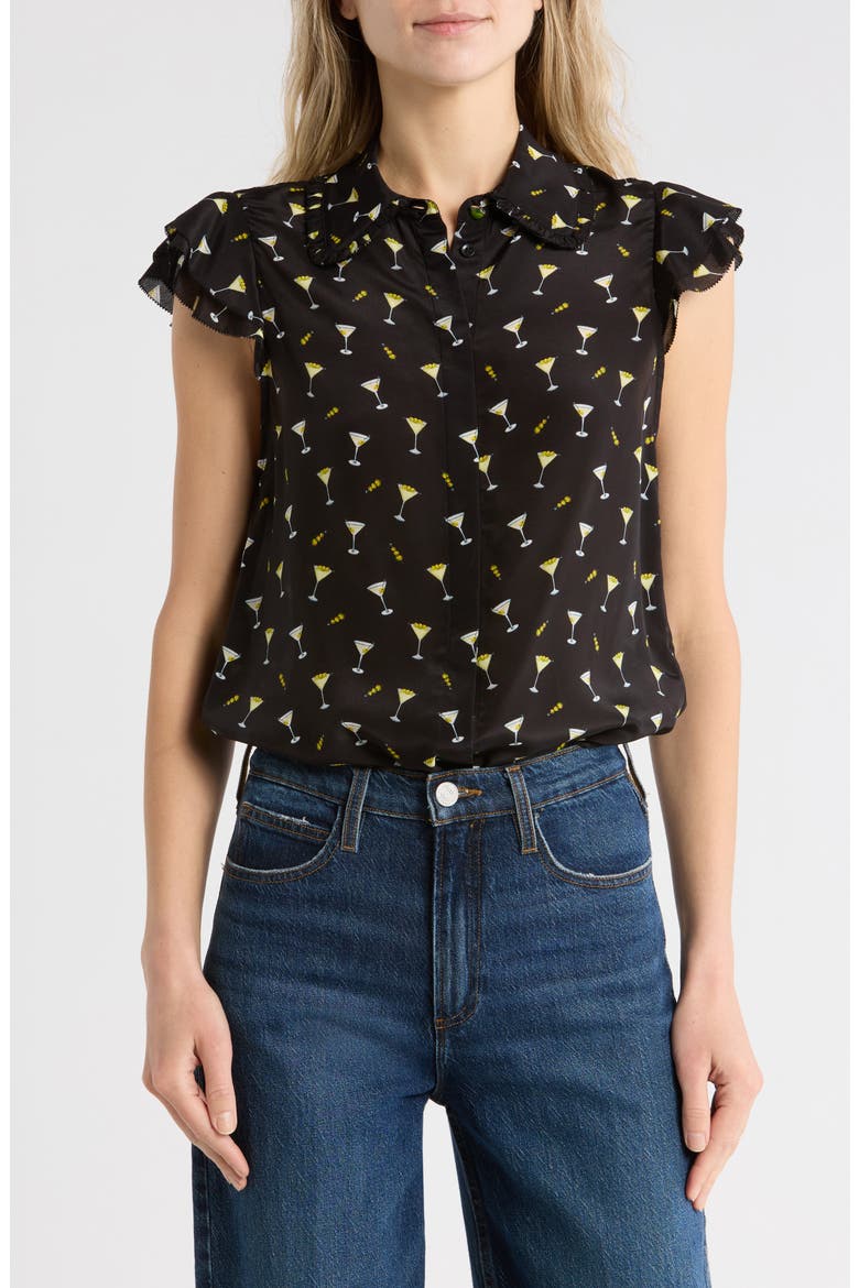 Ruffle Silk Blouse, Main, color, LAST CALL