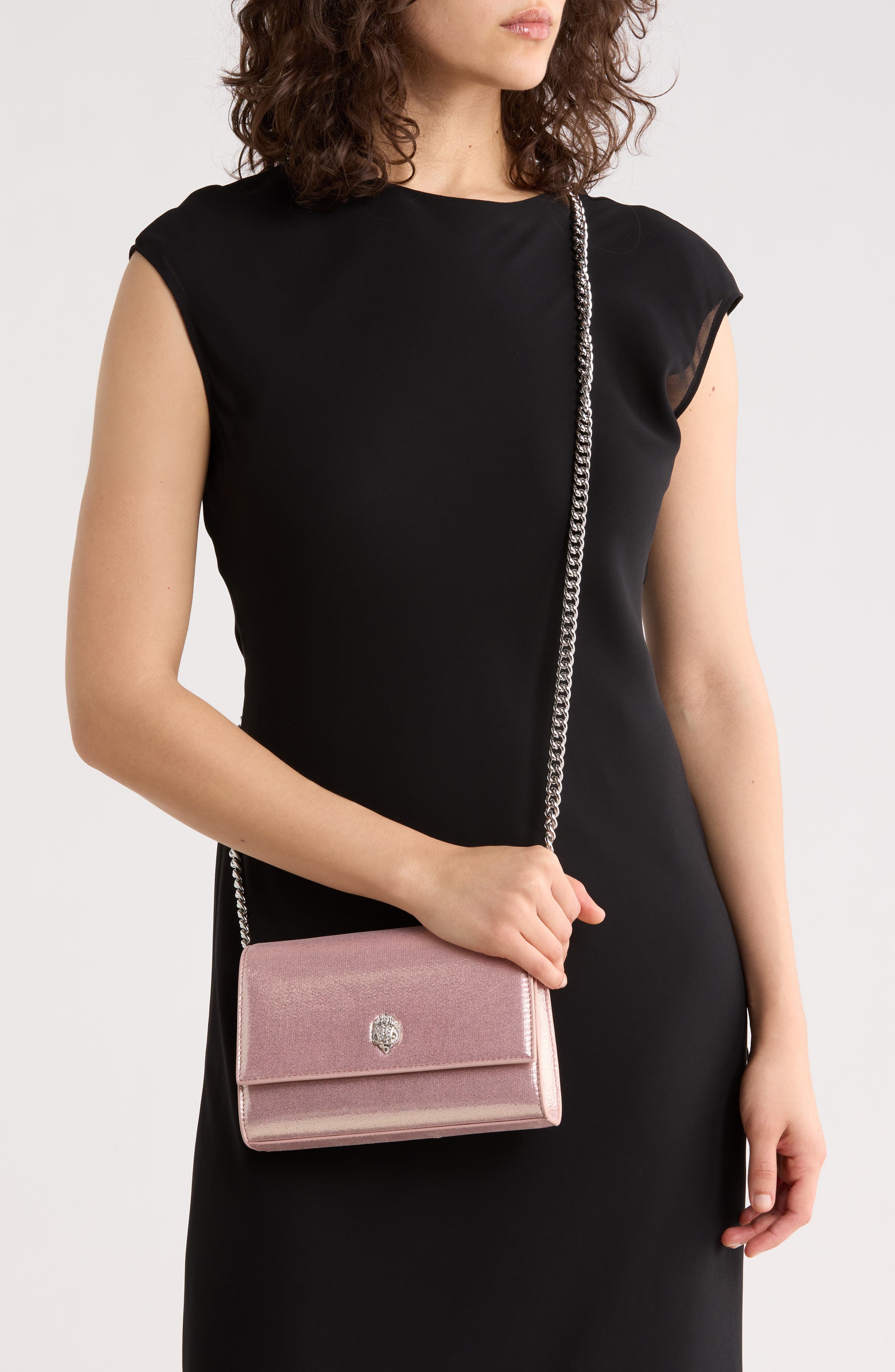 Kurt Geiger London Satin Clutch, Alternate, color, Pale Pink