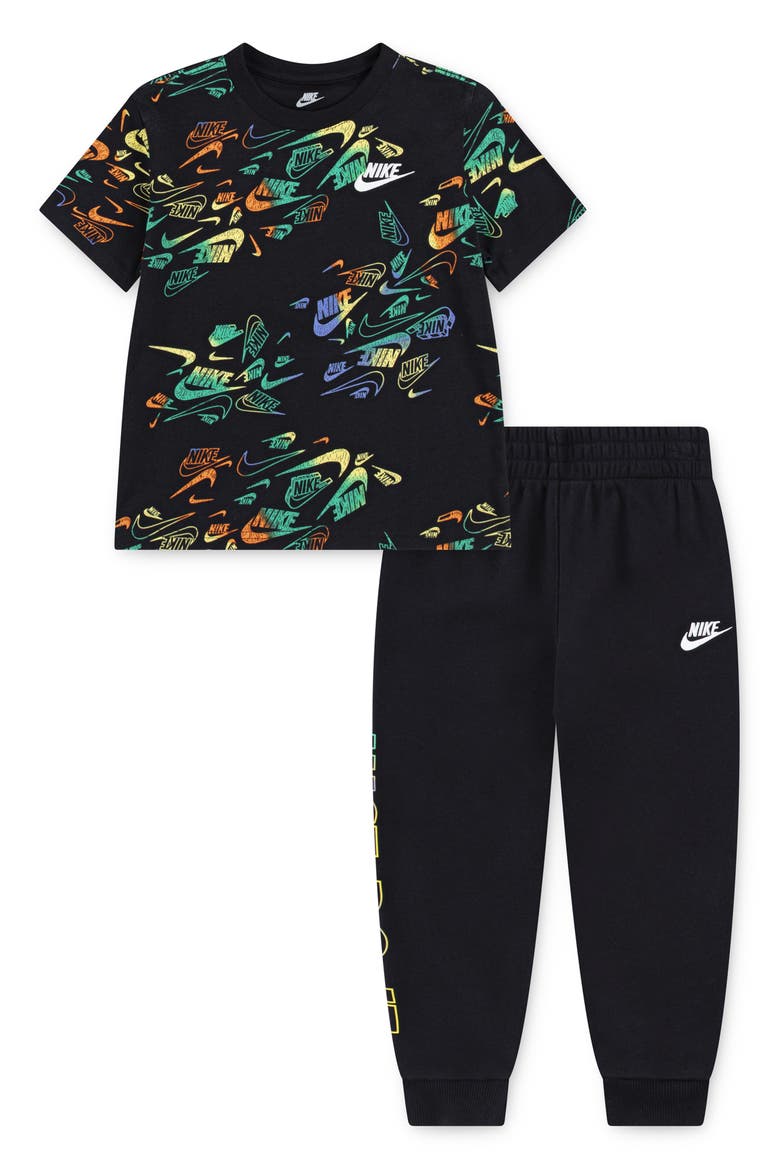 Kids' Reveal T-Shirt & Pant Set, Main, color, BLACK
