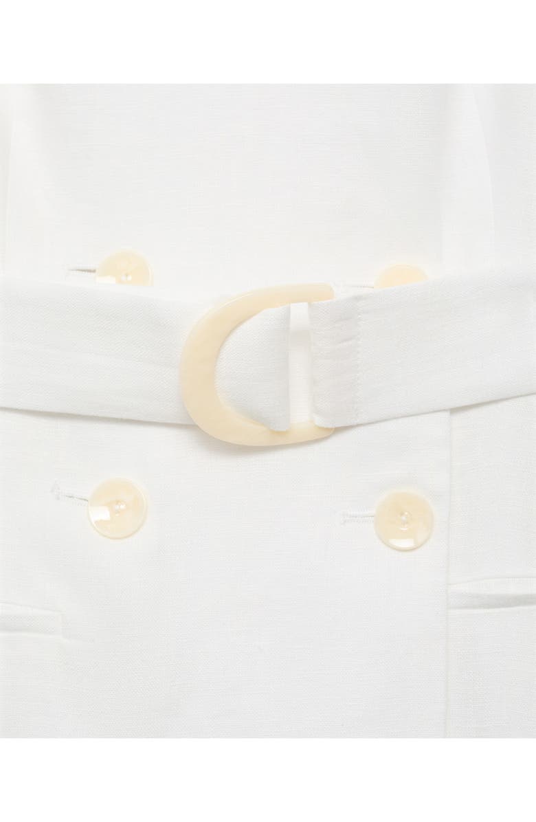 MANGO Mariona Sleeveless Belted Linen Maxi Dress, Alternate, color, White