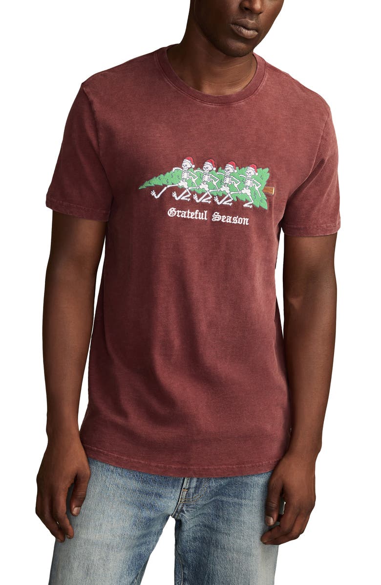 Lucky Brand Grateful Dead Holiday Cotton Graphic T-Shirt, Main, color, Port