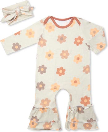 Ruffle Romper & Head Wrap Set