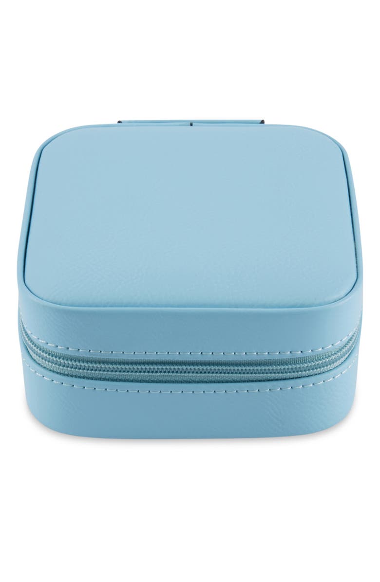 Bey-Berk Small Leather Travel Jewelry Case, Main, color, Blue