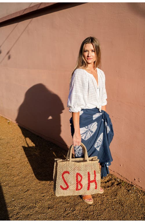 Mer St Barths Cotton Saline Pareo Indigo Tie-dye In Navy