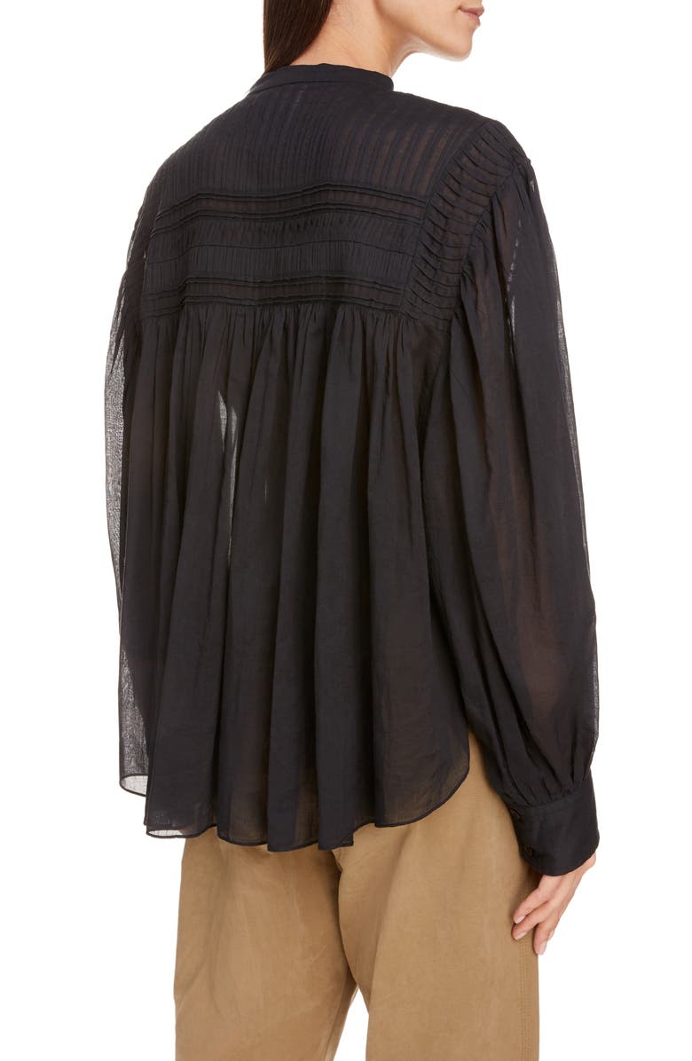 Isabel Marant Étoile Maria Plalia Pintuck Cotton Blouse, Alternate, color,