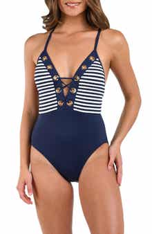 La Blanca Sail Plunge One-Piece Swimsuit